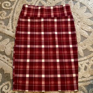 Lula Roe Cassie Pencil Skirt, Large, Plaid